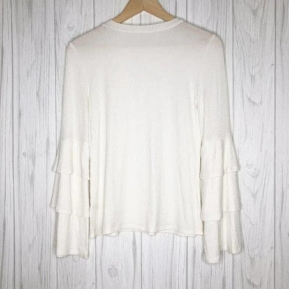 BP. Ruffle Sleeve Ribbed Ivory Sweater  - Picture 8 of 8